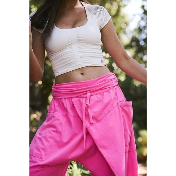 Free People FP Movement XL Hot Shot Sport Pants Hot Neon Pink Slouchy Oversized - Picture 2 of 16